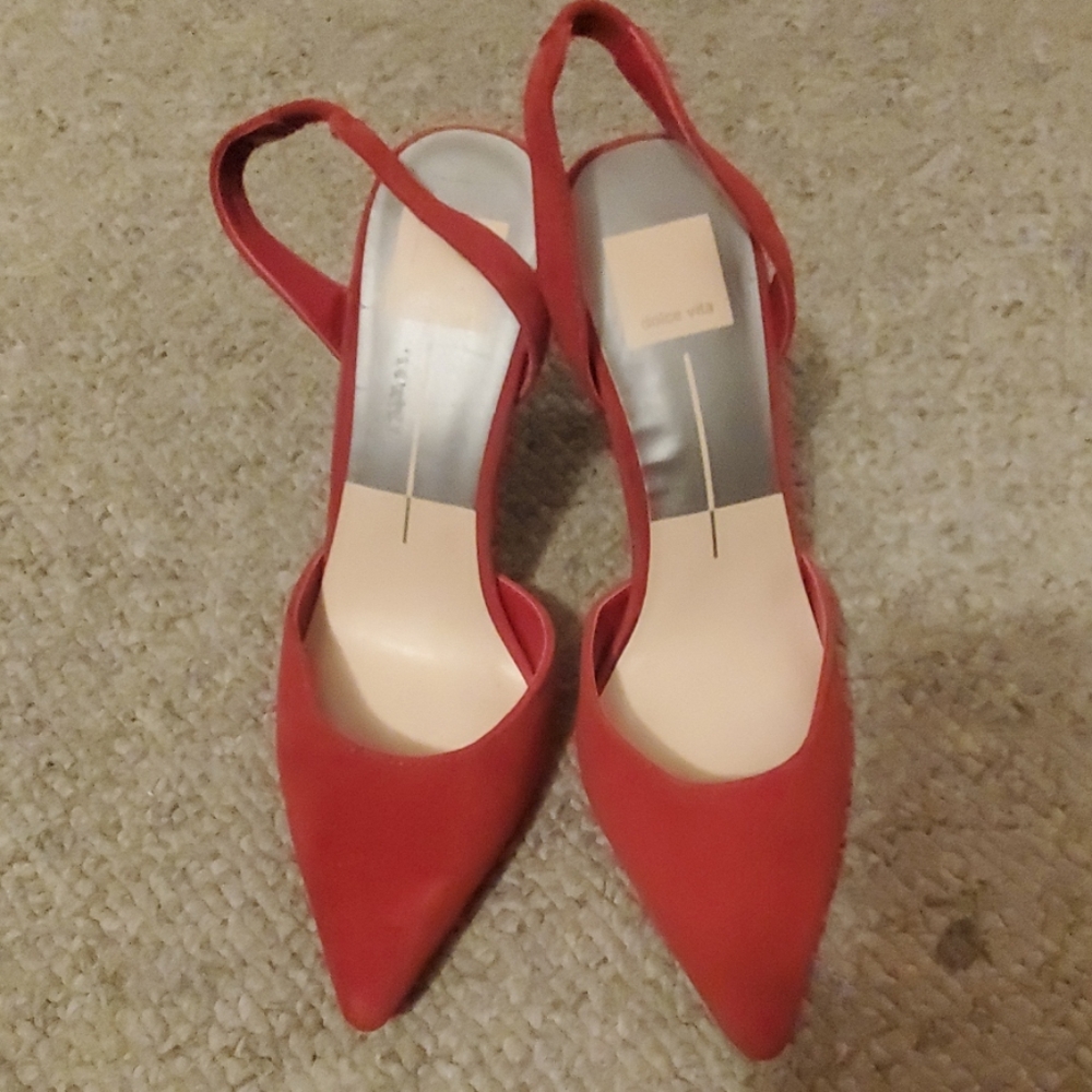 red dolce vita slingback heels NWOT